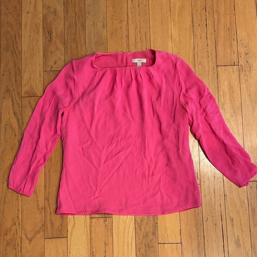 J. Crew | Silk | Bubble Gum Pink Long Sleeve Blouse | size 2
